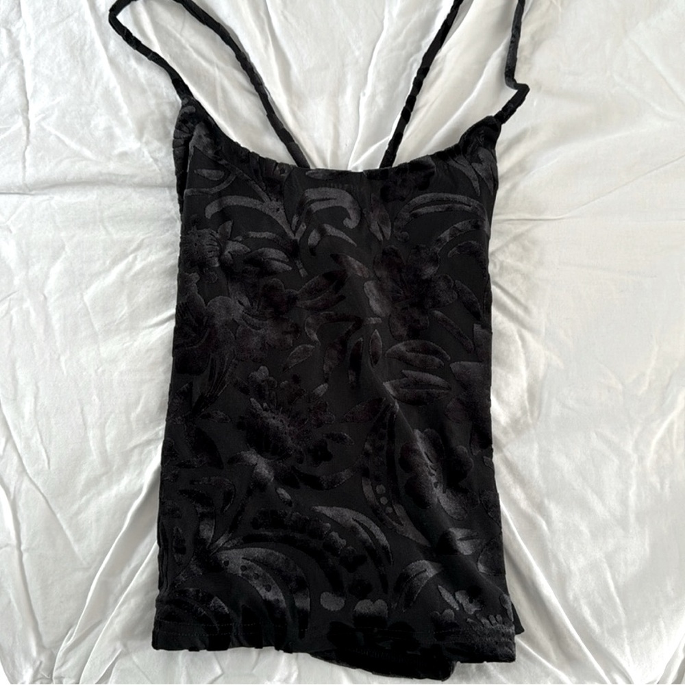 ⭐️5/$25⭐️ Princess Polly Black Velvet Open Back Tank Top